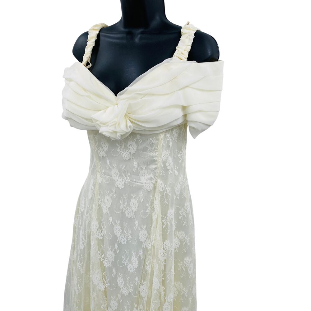 Vintage Scott Mcclintok Ivory Lace Off Shoulder M… - image 2